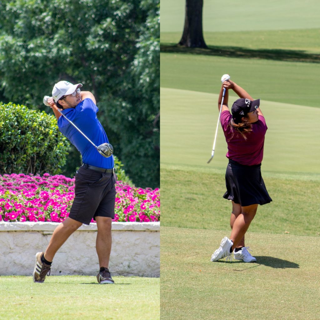 Soulai Vang (left) and Emily Vang (right) play at Southern Hills Country Club.
